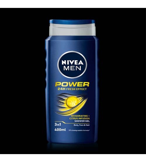 Nivea Men Power 24H Fresh Effect Shower Gel 3in1 400ml